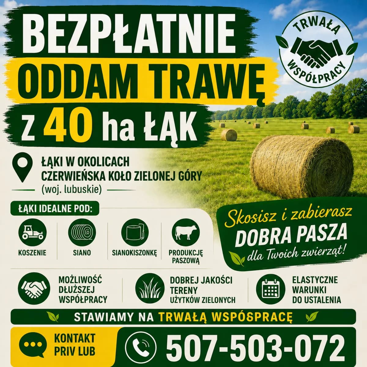 Oddam Trawę 40 Ha